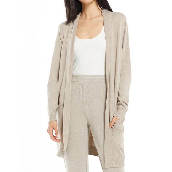 NEW Z SUPPLY relaxed jersey cardigan in heather latte - Picture 1 of 1